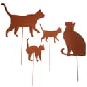 UNUS GARDEN Gartenstecker 4er Set Katzen Metall Rostoptik Bild 2