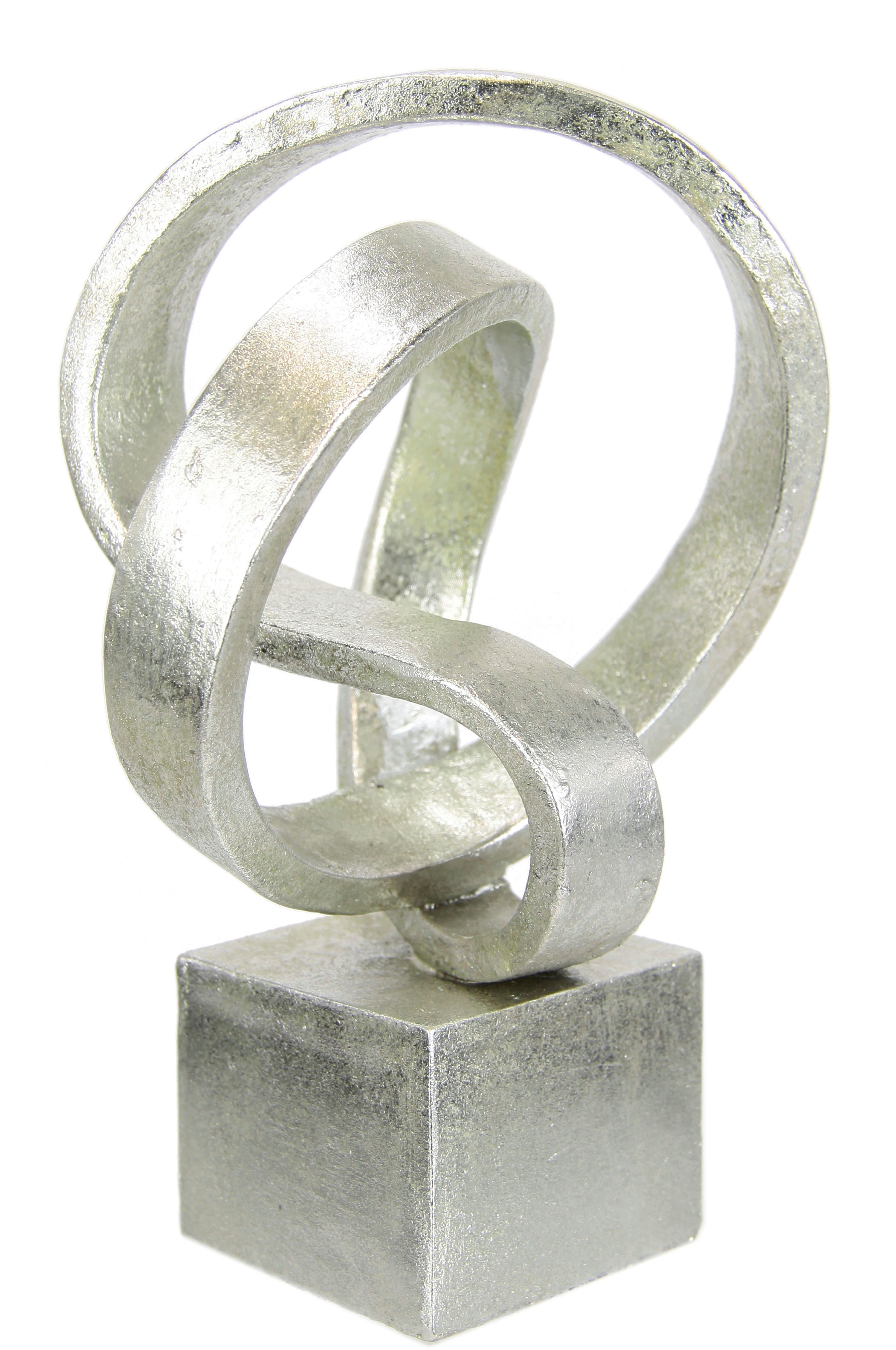 I.GE.A. Moderne Deko Skulptur Silber Polyresin