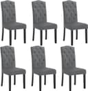 EUGAD 4-Fußstuhl 6er Set Grau Samt Massivholz Bild 2