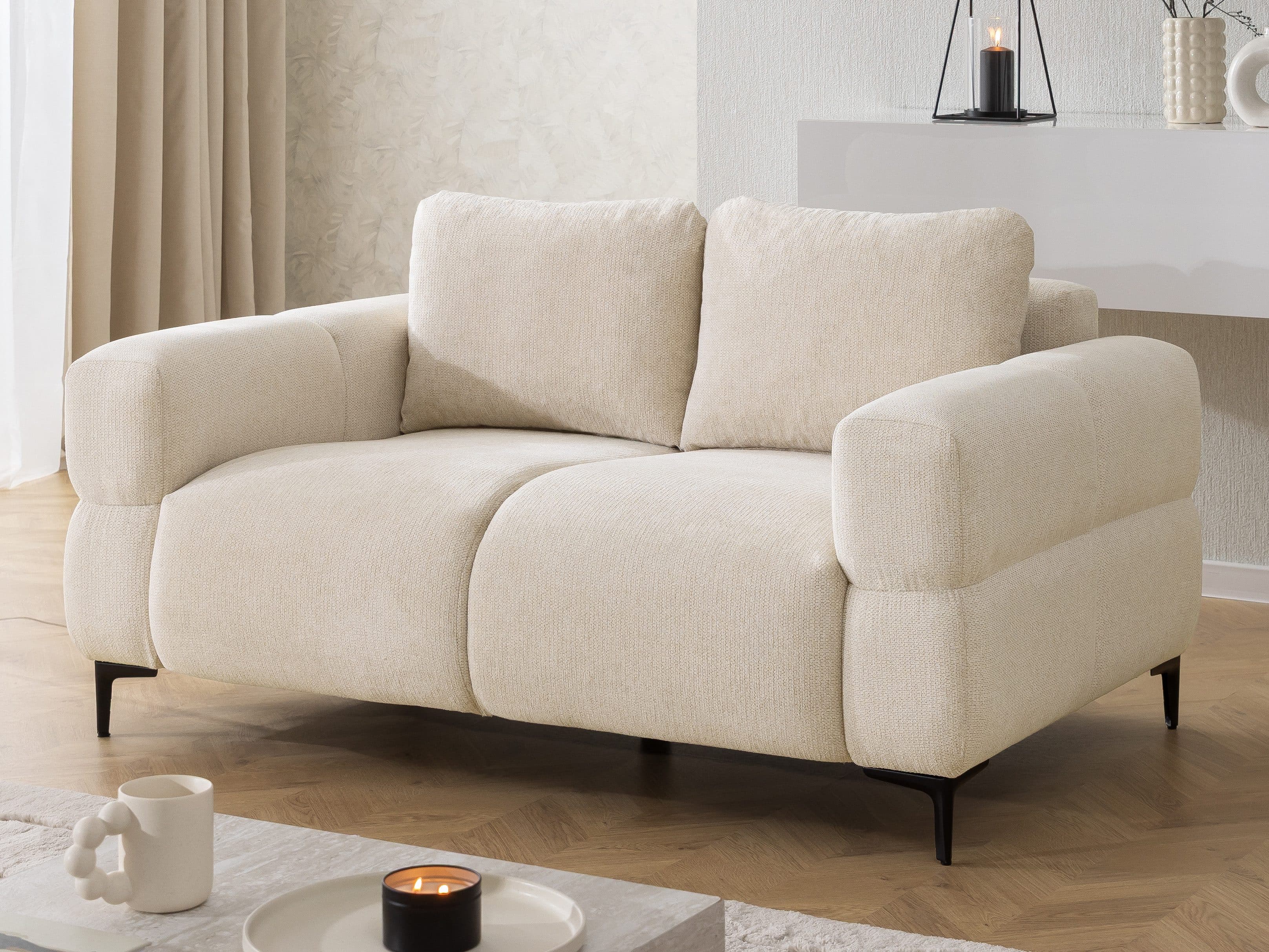 S-Style Möbel 2-Sitzer Sofa Cardea Bubble-Optik Strukturstoff - Bild 2