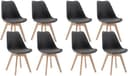 Woltu Esszimmerstuhl Set 8-tlg. Grau Kunstleder Massivholz Bild 2