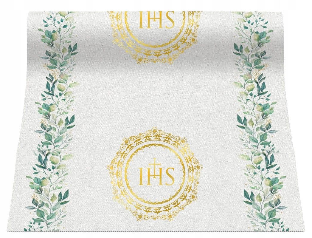 Festivalartikel Tischläufer Kommunion Eukalyptus Host