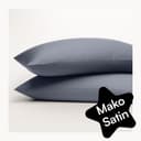 Seralino Kissenbezug Mako-Satin 100% Bio-Baumwolle Taubenblau 2 Stück Bild 2