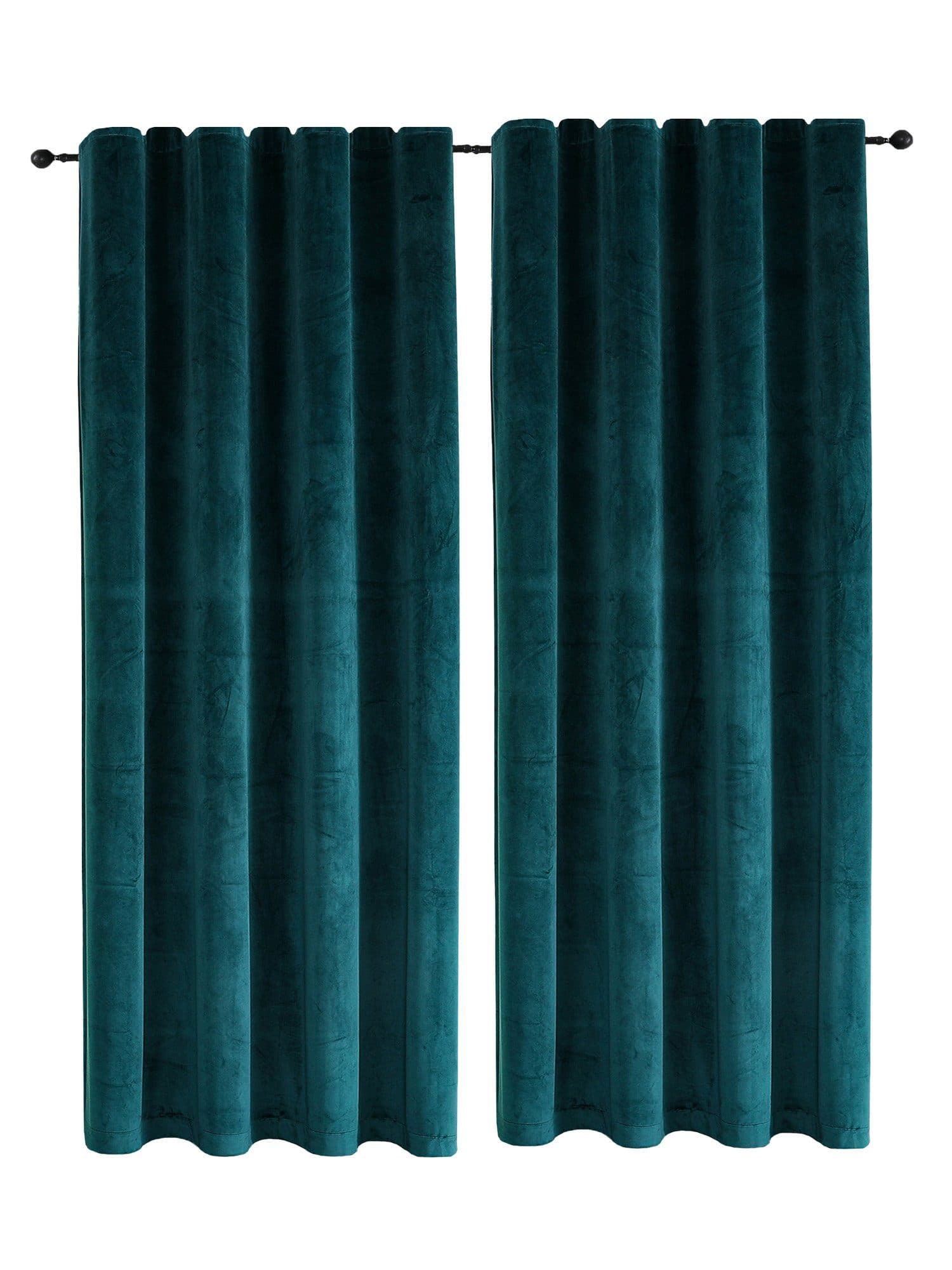 Haus und Deko Gardine Vorhang 2er Set Kräuselband Verdunkelung 140x245 cm Samt blickdicht - Bild 2