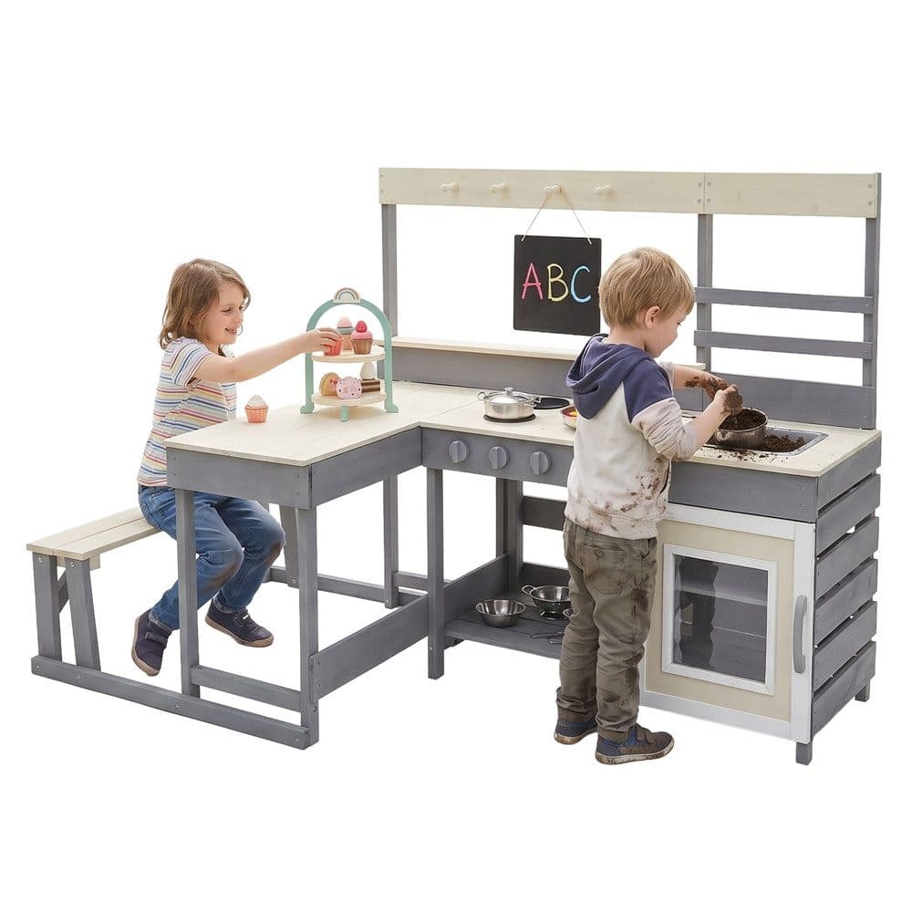 Joyz Outdoor-Spielküche mit Sitzbank und Zubehör - Bild 2