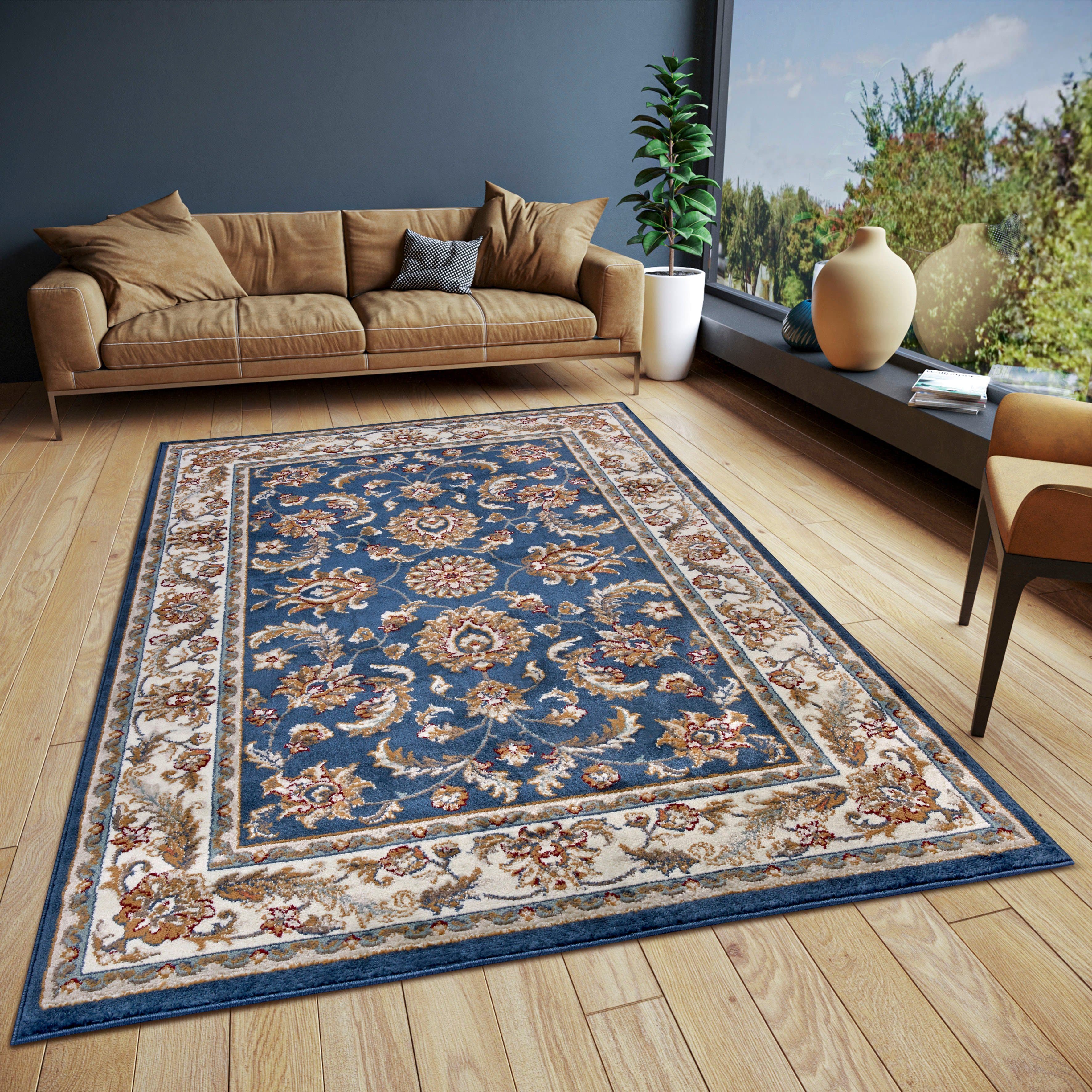 HANSE Home Teppich Reni Orientalisch Kurzflor Läufer Blau Creme - Bild 2
