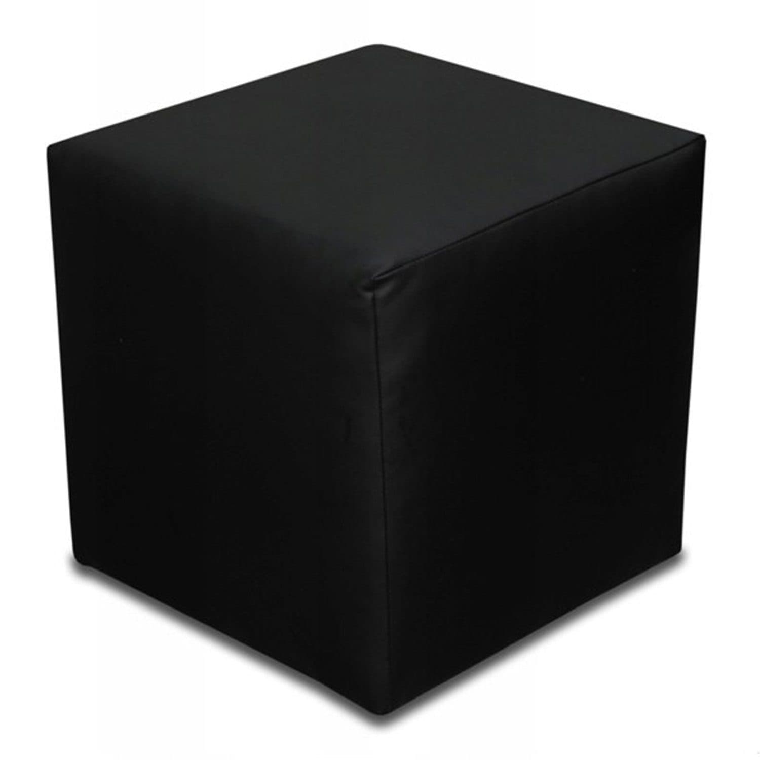 Best for Home Sitzwürfel Schwarz Kunstleder Hocker 40x40x40 cm