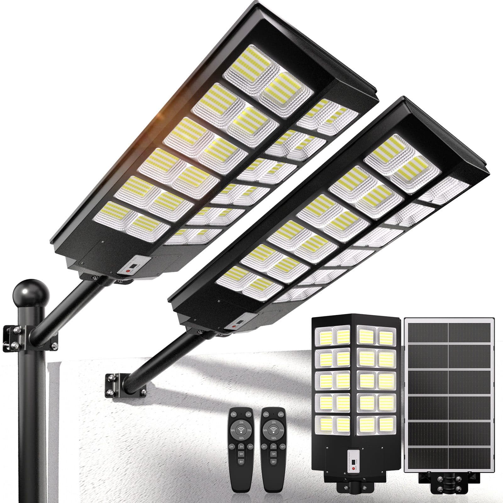 Rhein Beleuchtung LED Solarleuchte 3000W Solarlampen für Außen mit Timer - Bild 2