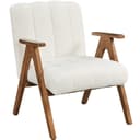 Yaheetech Loungesessel Weiß Boucle-Gewebe mit Armlehnen Bild 2