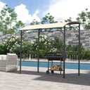 Outsunny Grillpavillon Beige Schwarz UV-beständig mit Haken Bild 2