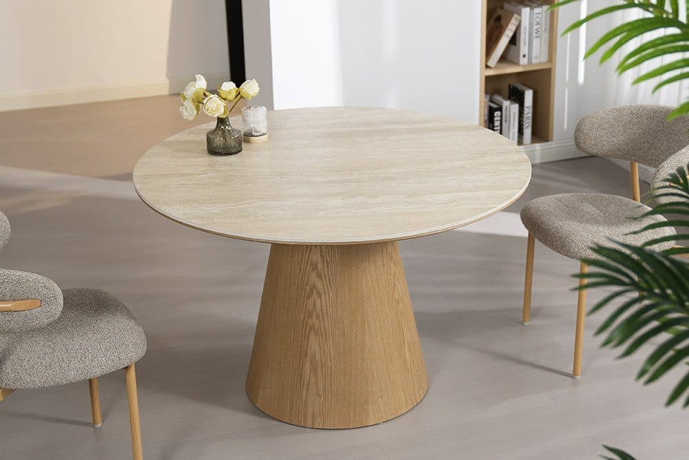 riess-ambiente Esstisch UNIQUE 120cm runder Küchentisch Keramik Eiche - Bild 2