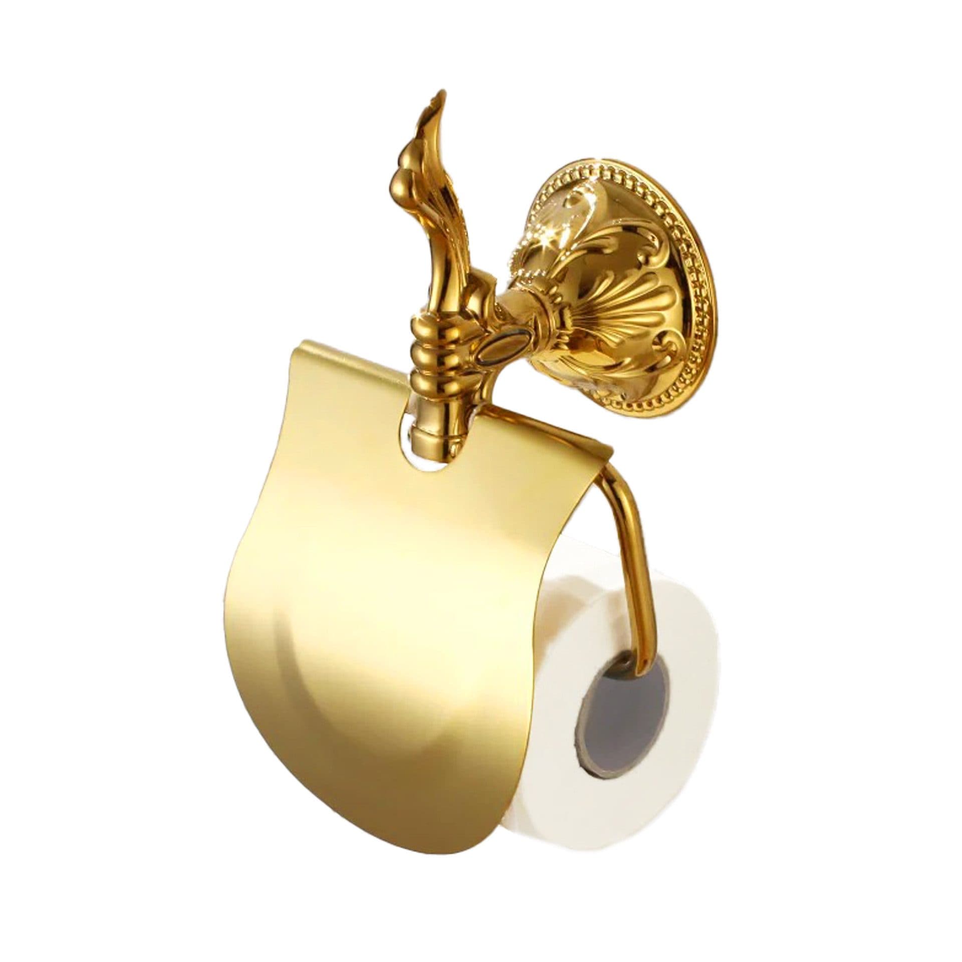 Belle Arti Toilettenpapierhalter mit Deckel 100% Messing Gold