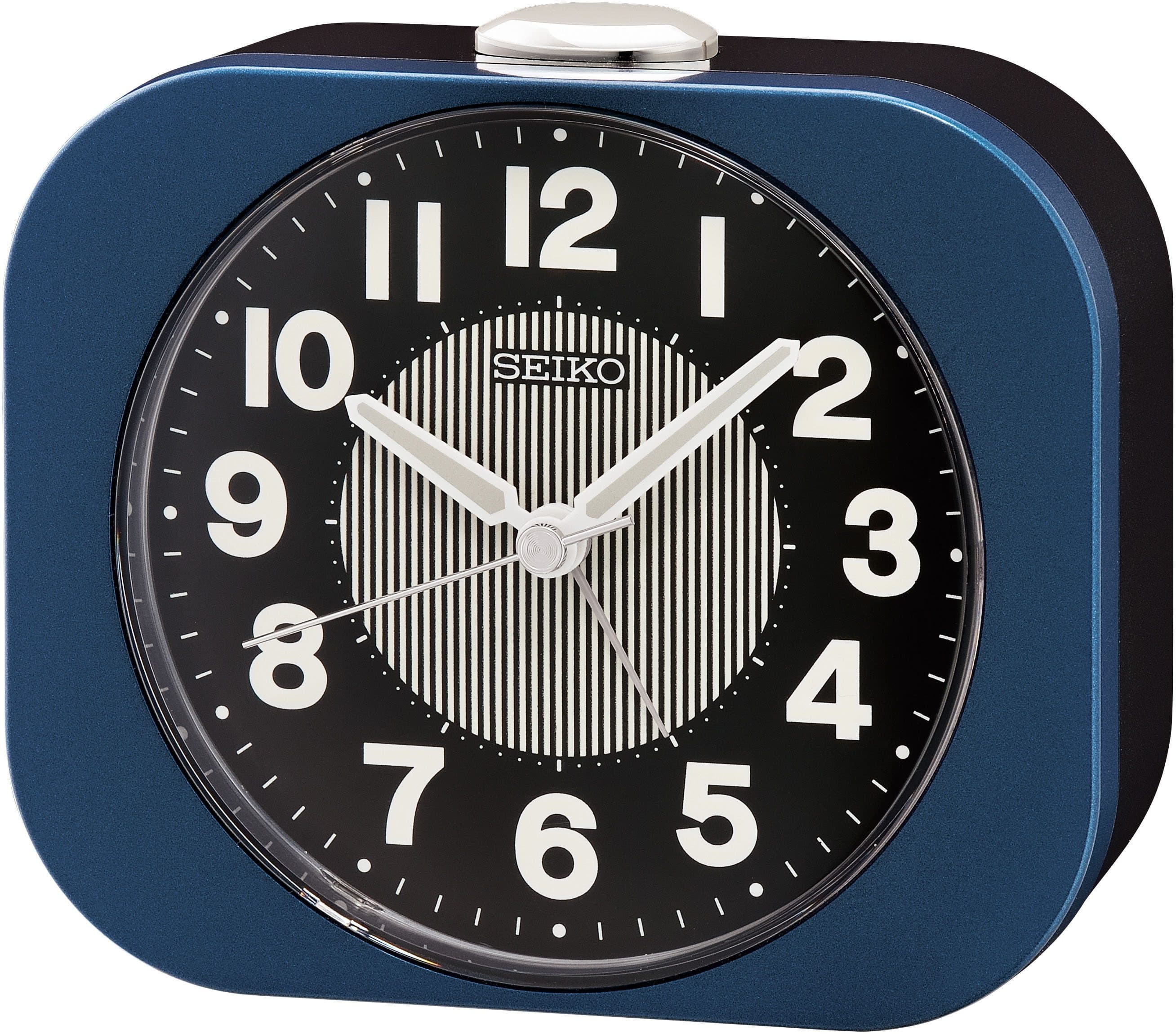 Seiko Quarzwecker Blau mit Leuchtzeiger und Schlummerfunktion