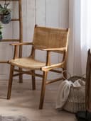 SIT Esszimmerstuhl mit Armlehnen Peddigrohr Massivholz Teak Natur Bild 2