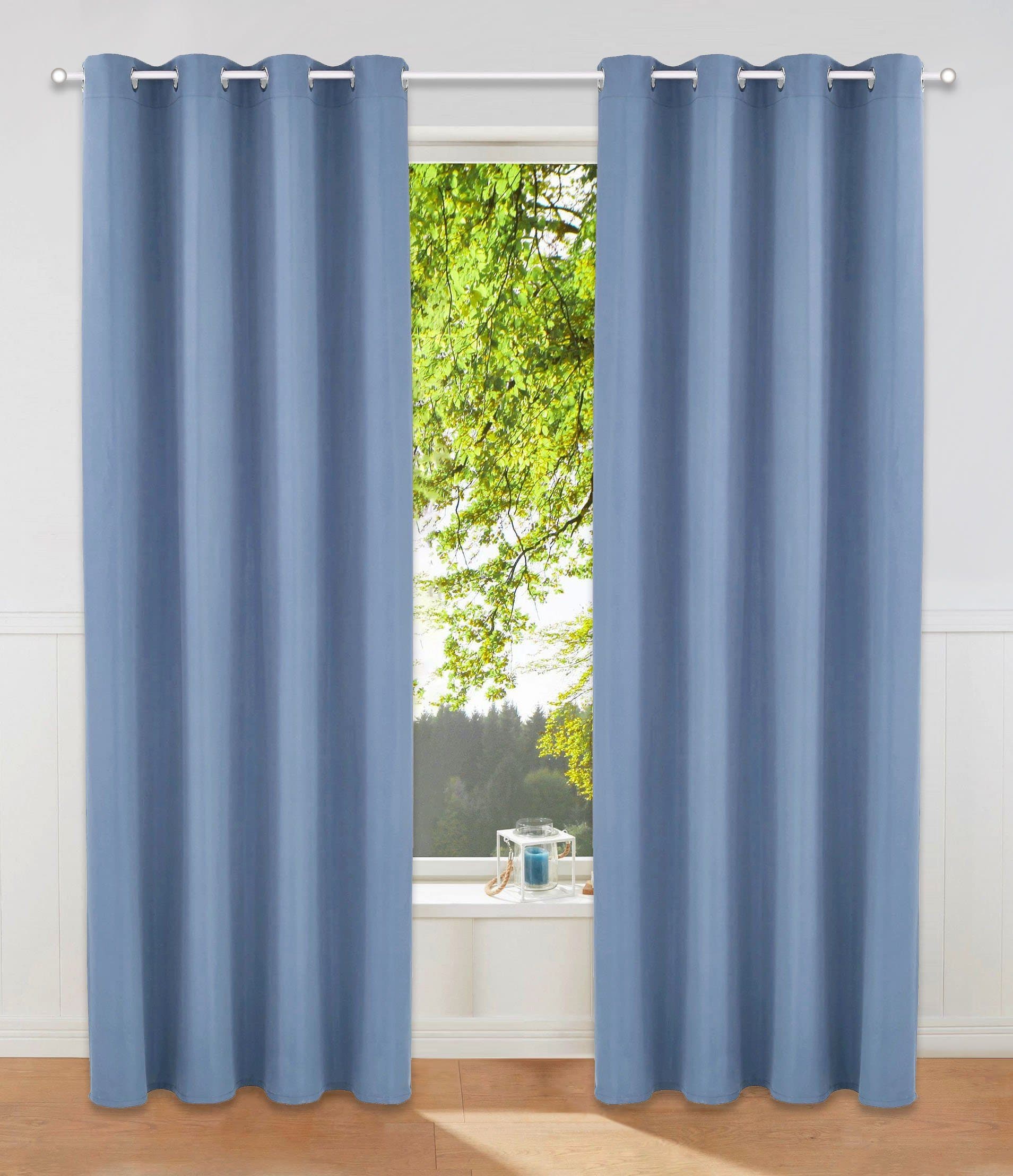 OTTO HOME Vorhang Parry 2-er Set Blau Blickdicht Polyester - Bild 2