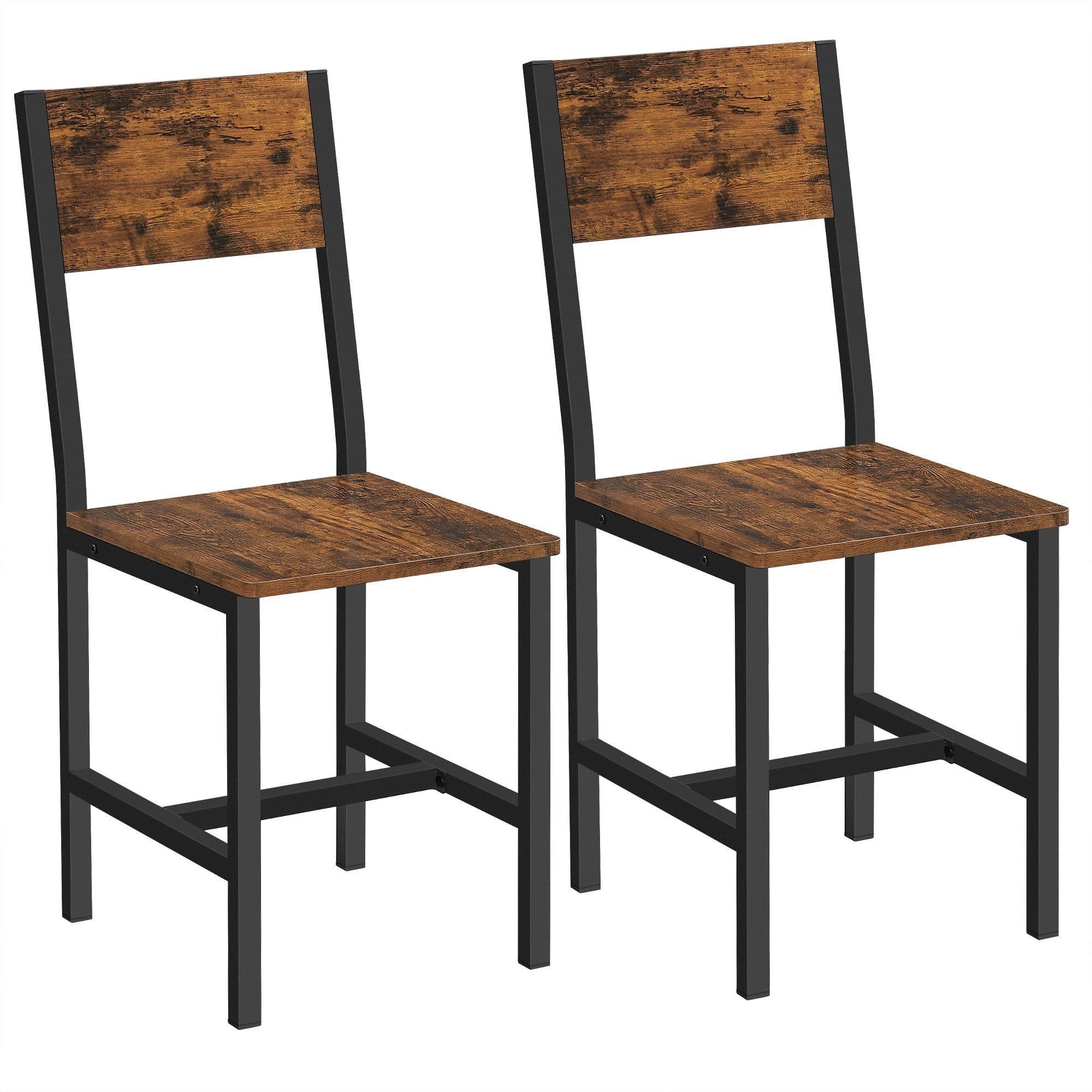 VASAGLE Esszimmerstuhl (2 St.) Holzstuhl Küchenstühle Braun/Schwarz - Bild 2