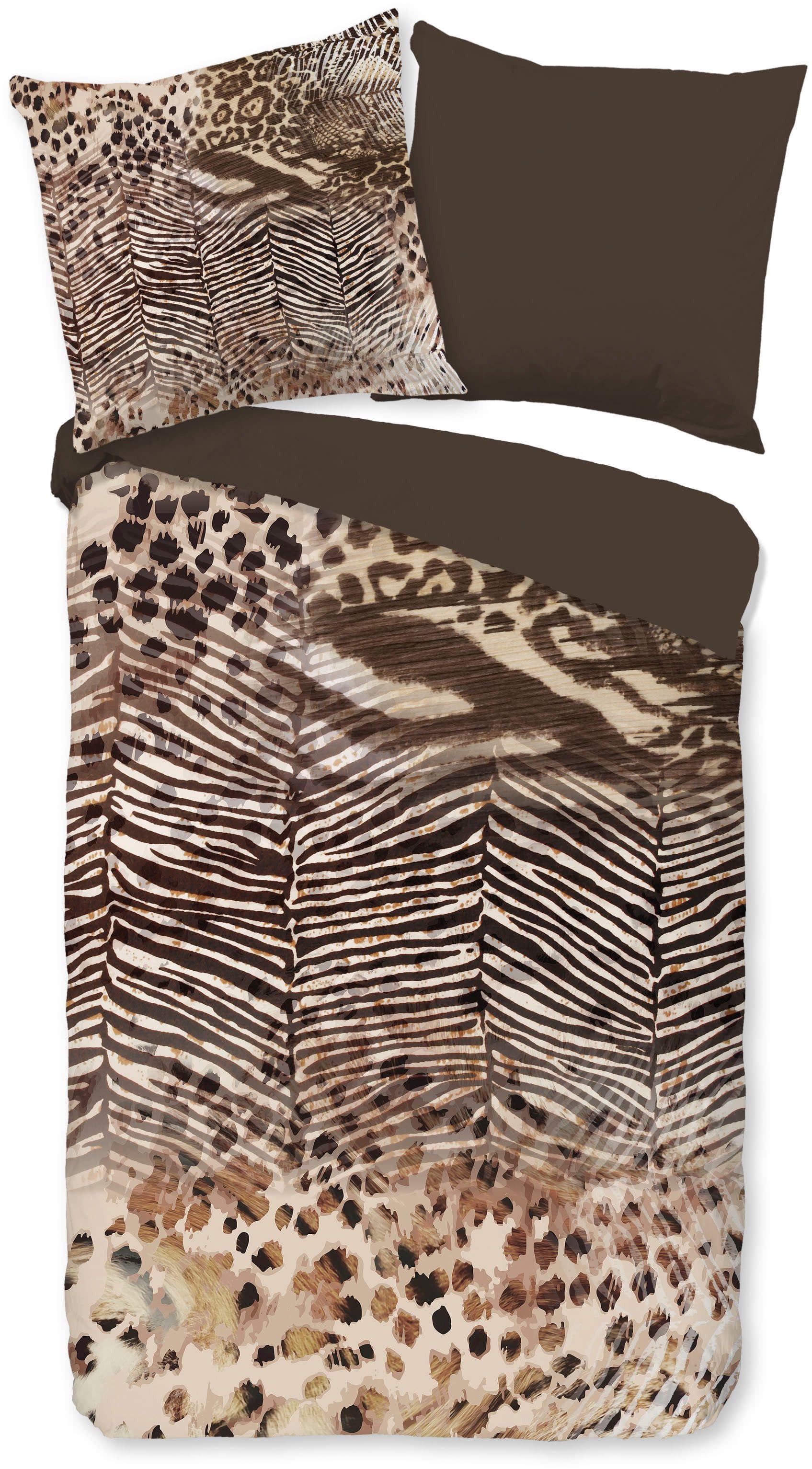 PURE luxury Collection Wendebettwäsche Skins Braun Leopard 2-teilig - Bild 2
