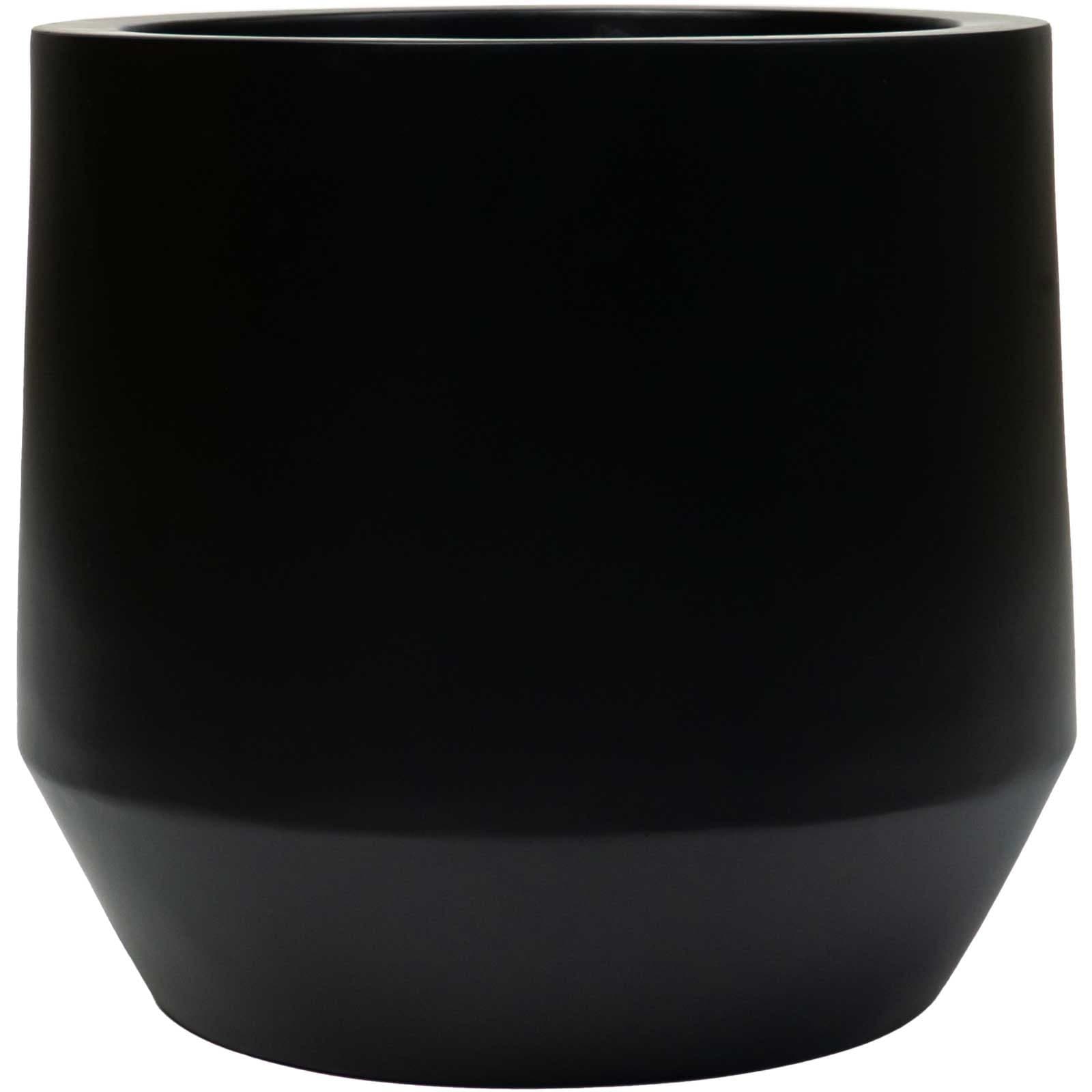 VIVANNO Blumentopf Fiberglas NEXORA Rund - Schwarz Matt - Bild 2
