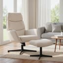 HOMCOM Relaxsessel mit hoher Rückenlehne, Leinenoptik, Beige Bild 2