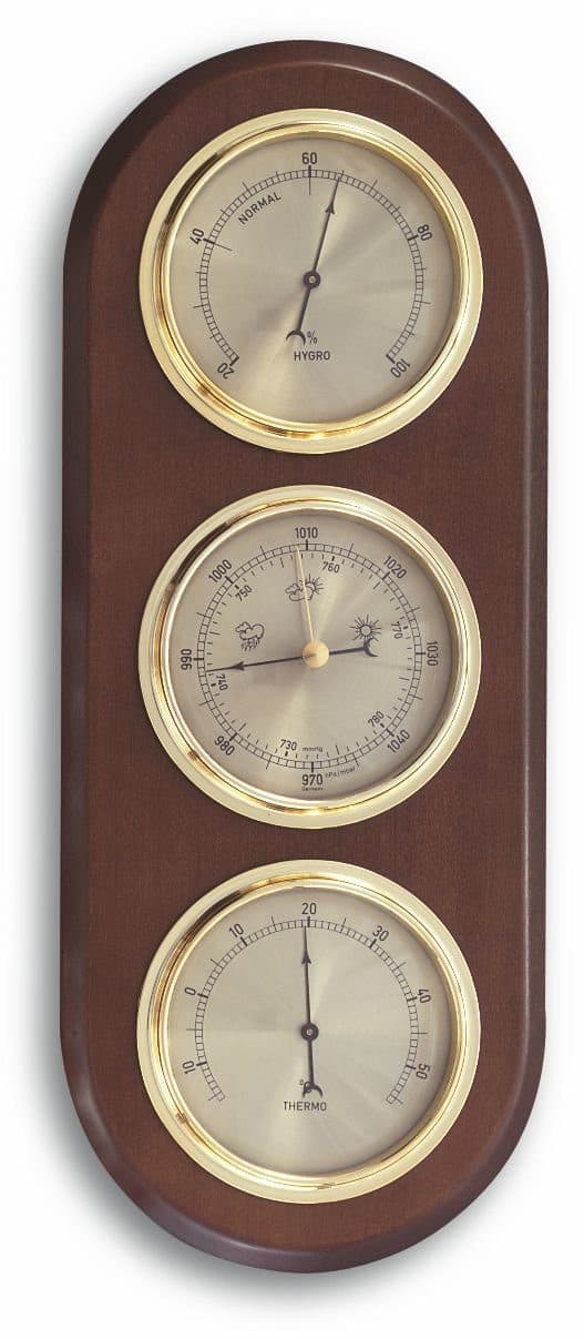 TFA Dostmann analoge Wetterstation aus Massivholz, Eiche