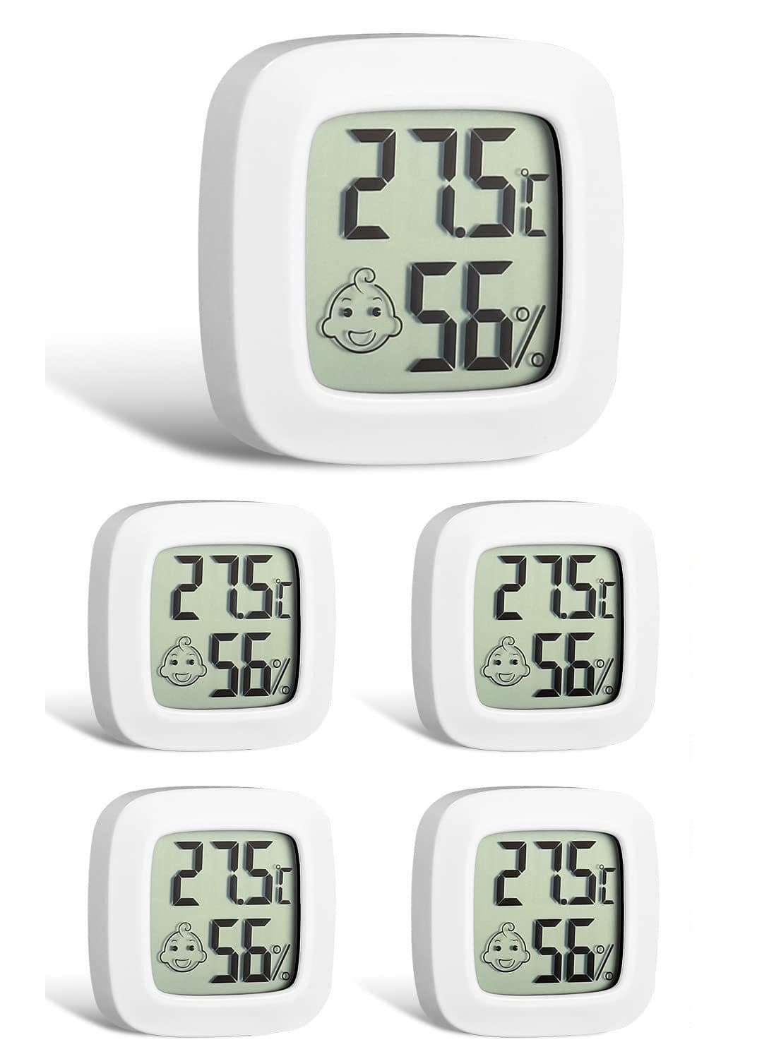 SinLaw Hygrometer 5er Raumthermometer, Luftfeuchtigkeitssensor Mini-Digital-Thermometer - Bild 2