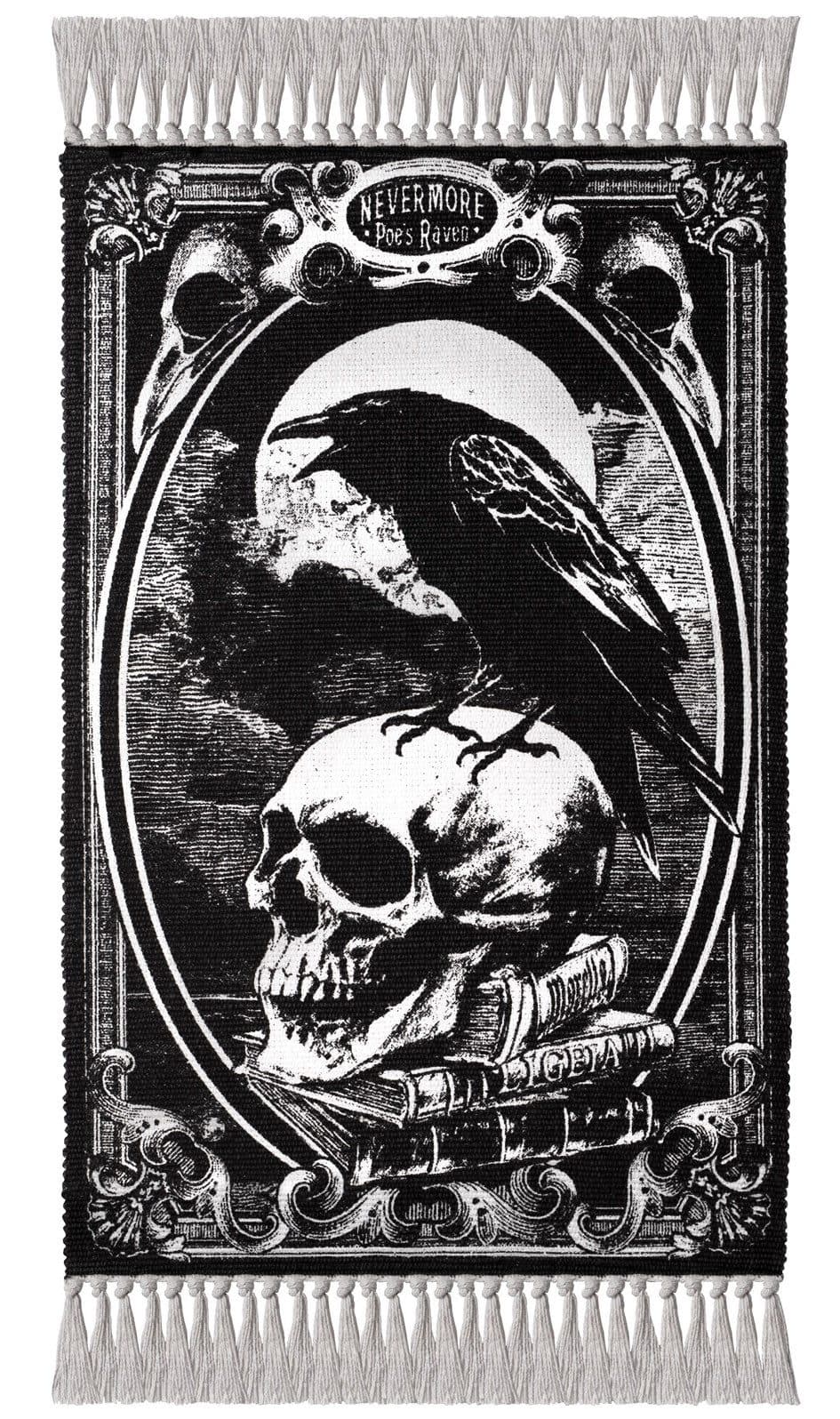 Figuren Shop GmbH Teppich Totenkopf Poes Raven – Nevermore 52 mm
