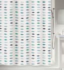spirella Duschvorhang SANTORINI Blau/Weiß Fische Motiv Polyester Bild 2