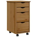 vidaXL Aktenschrank Rollschrank mit Schubladen MOSS Honigbraun Massivholz Kiefer Bild 2
