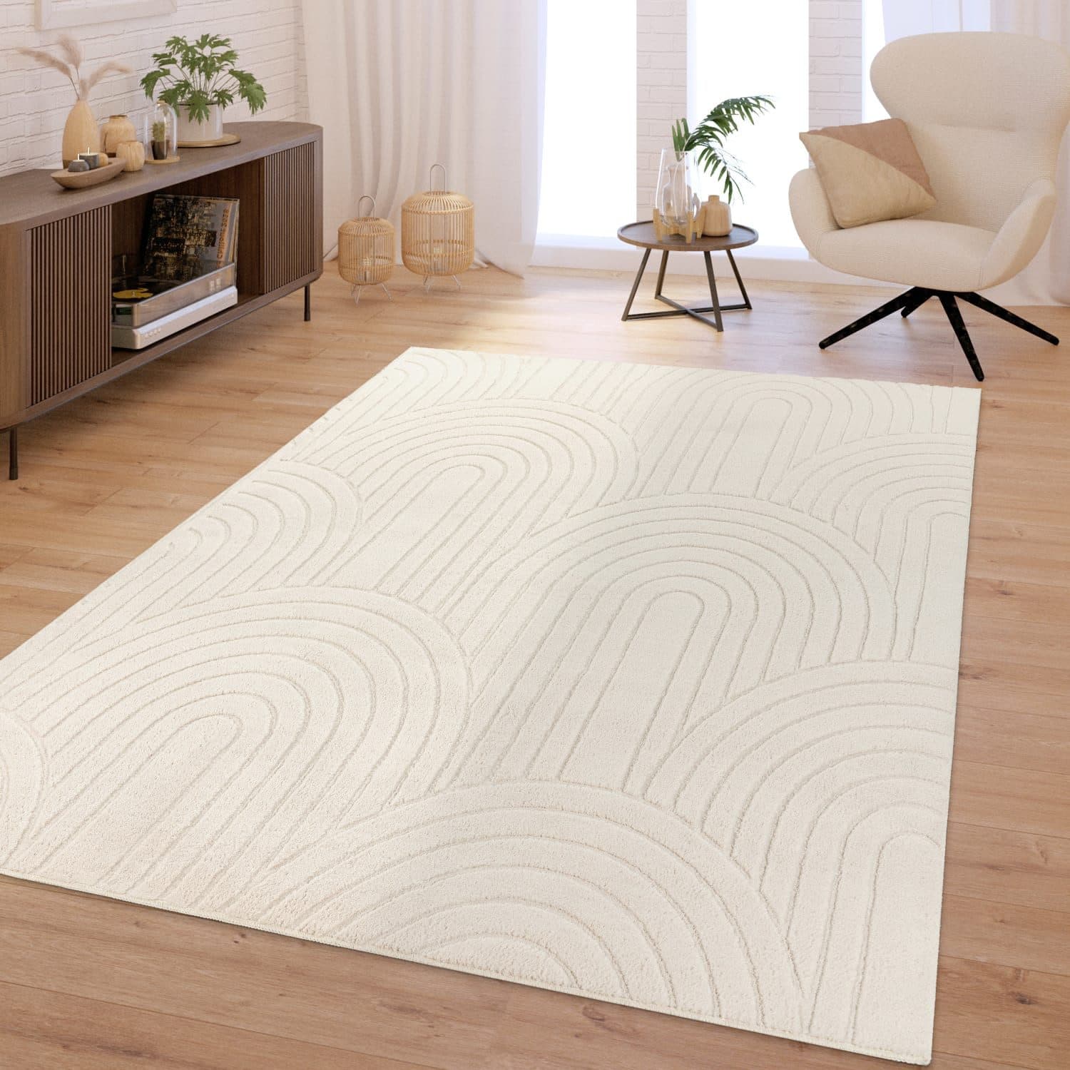 TT Home Hochflor Teppich Esszimmer Schlafzimmer Wohnzimmer - Bild 2