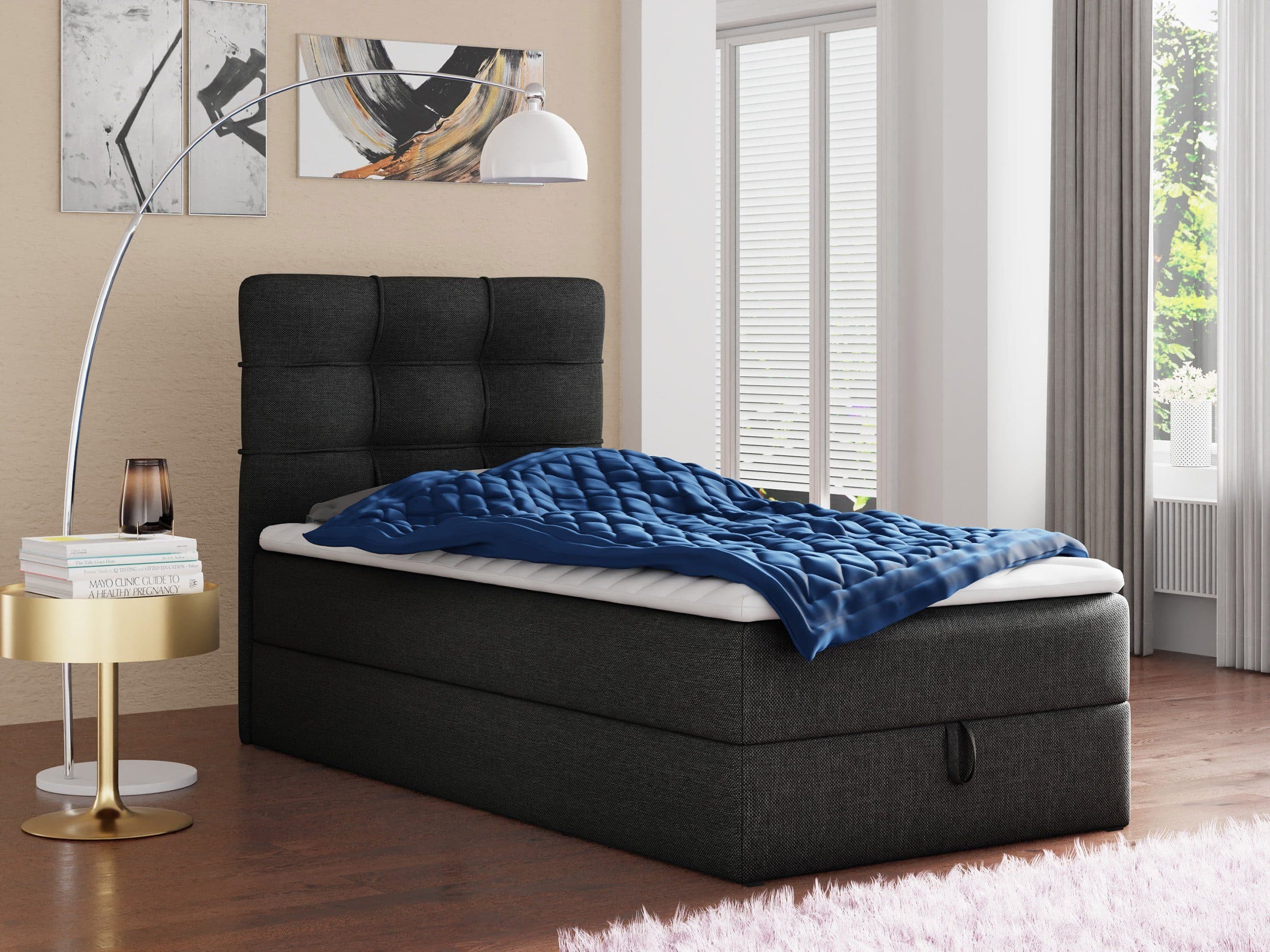 Sofnet Boxbett Best Mini mit Bettkasten und Matratze Schwarz - Bild 2