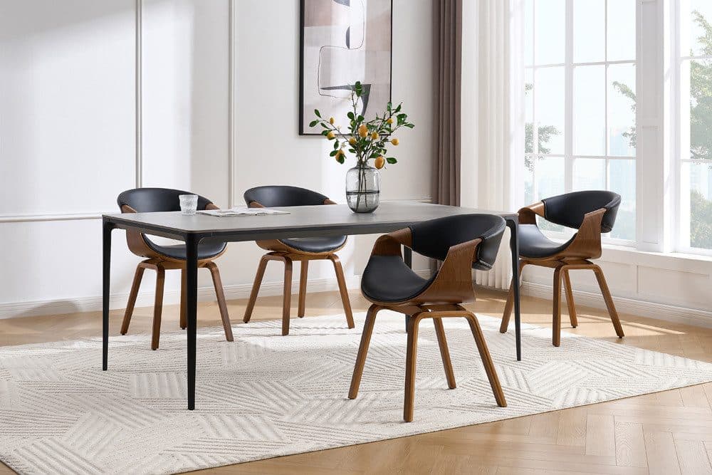 riess-ambiente Armlehnstuhl ORGANIC Schwarz Walnuss Kunstleder - Bild 2