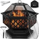 tillvex Feuerschale 4in1 Grill Feuerstelle mit Funkenschutz Schwarz Bild 2