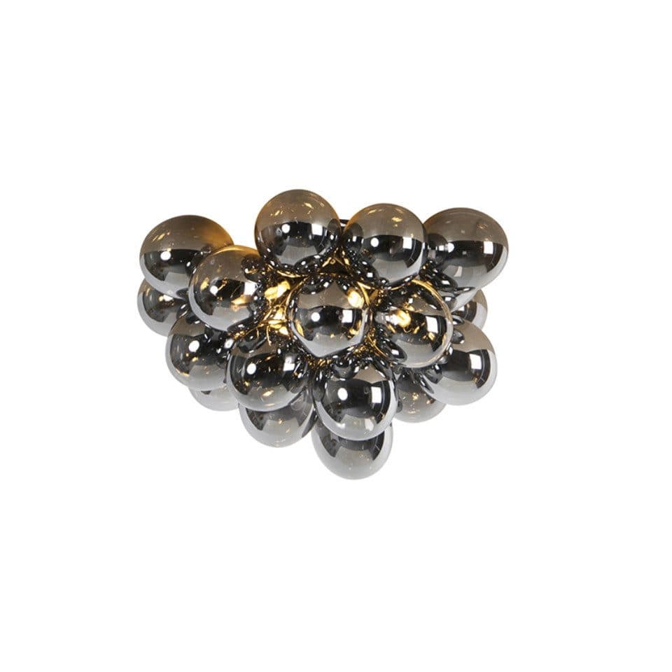 Qazqa Deckenleuchte Uvas Schwarz 6-flammig Art-Deco Glas - Bild 2