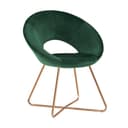 Duhome Loungesessel 439D Samt Polsterstuhl mit Metallbeine Dunkelgrün Bild 2