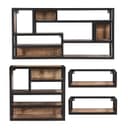 baario Wandregal INDUSTRIAL 50x16, Schwarz Braun Metall Holz Bild 2