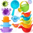 LaCute Badespielzeug Baby Badspielzeug stapelbare Becher Gießkanne BPA-frei Lernspiel 11-tlg Bild 2