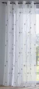 Vorhang KUTTI Nelly Grau Weiß Modern Bestickt Voile Bild 2