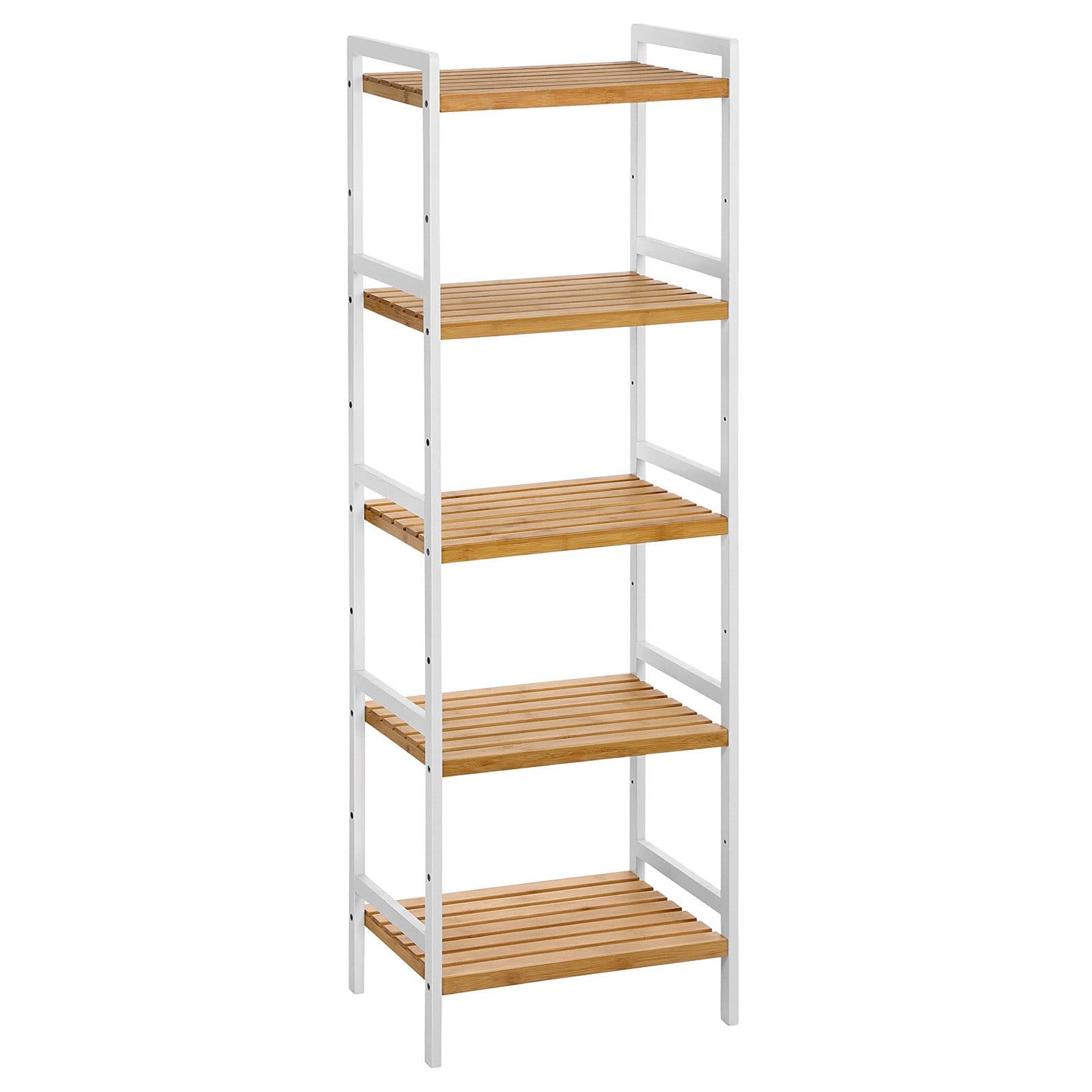 SONGMICS Badregal 5 Ablagen Bambus Weiß - Bild 2
