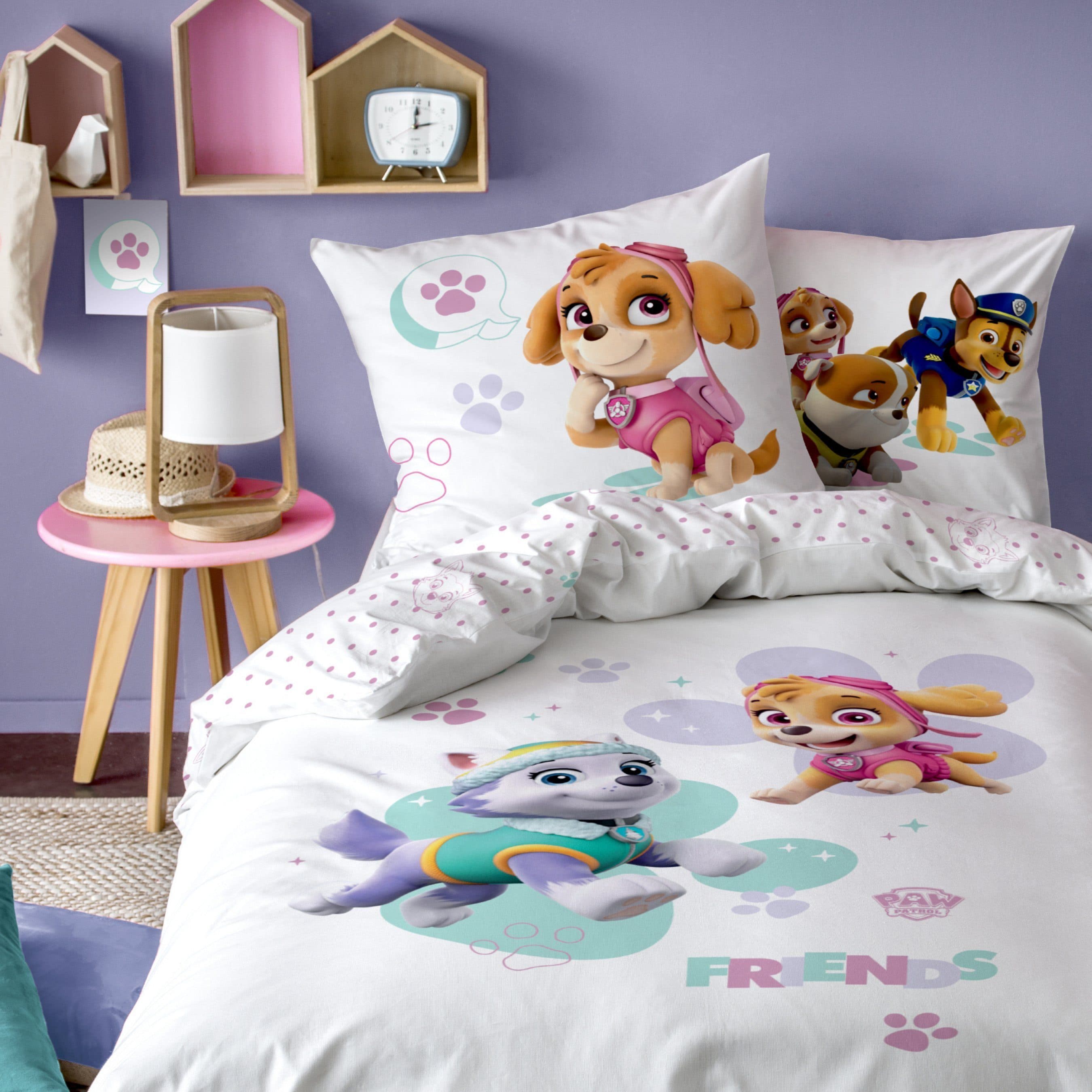 MTOnlinehandel Paw Patrol Kinderbettwäsche 100% Baumwolle Renforcé