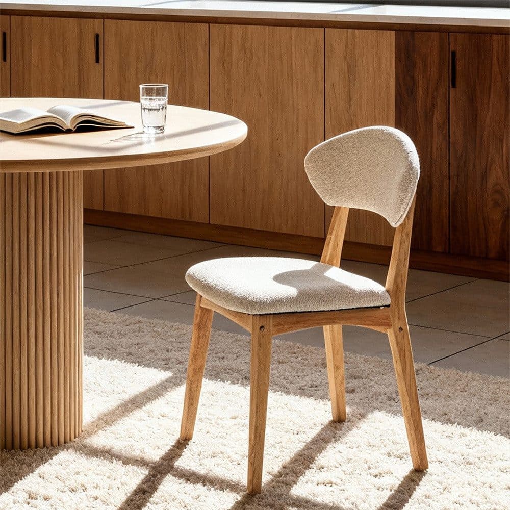 REDOM Esszimmerstuhl 2er-Set Rubberwood Beige - Bild 2