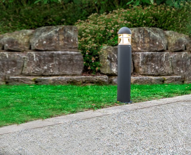 Heitronic Maris Sockelleuchte Anthrazit Außenlampe Standlampe