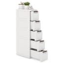 KOMFOTTEU Nischenschrank schmal Badschrank mit Schubladen & Rollen Bild 2