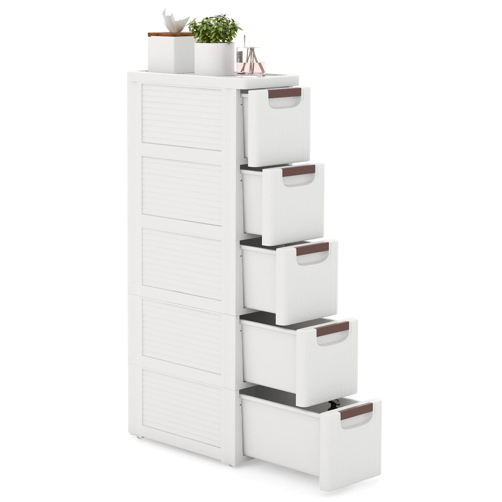 KOMFOTTEU Nischenschrank schmal Badschrank mit Schubladen & Rollen - Bild 2