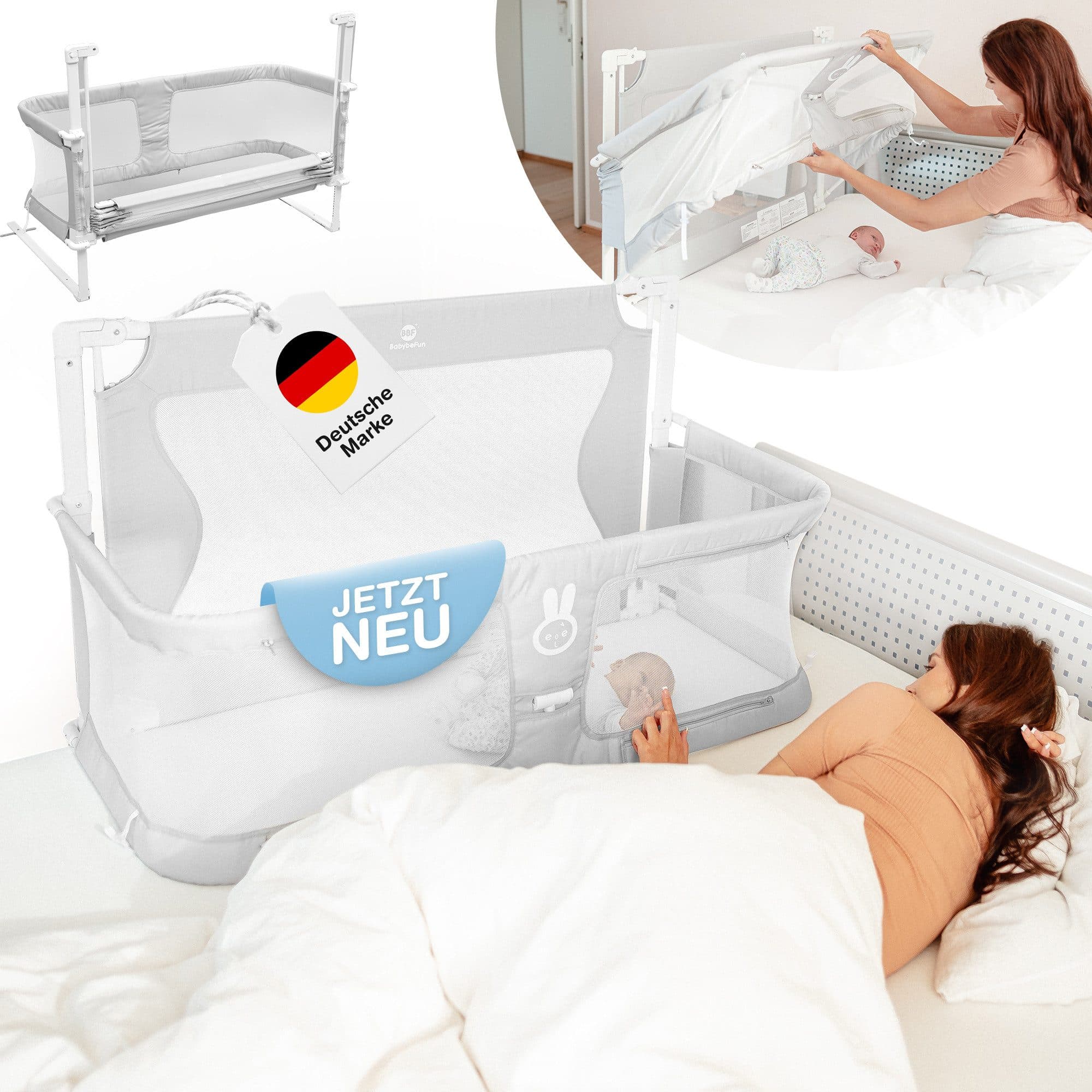 BabyBeFun Babybett im Bett Beistellbett Höhenverstellbar Mit Rollen - Bild 2