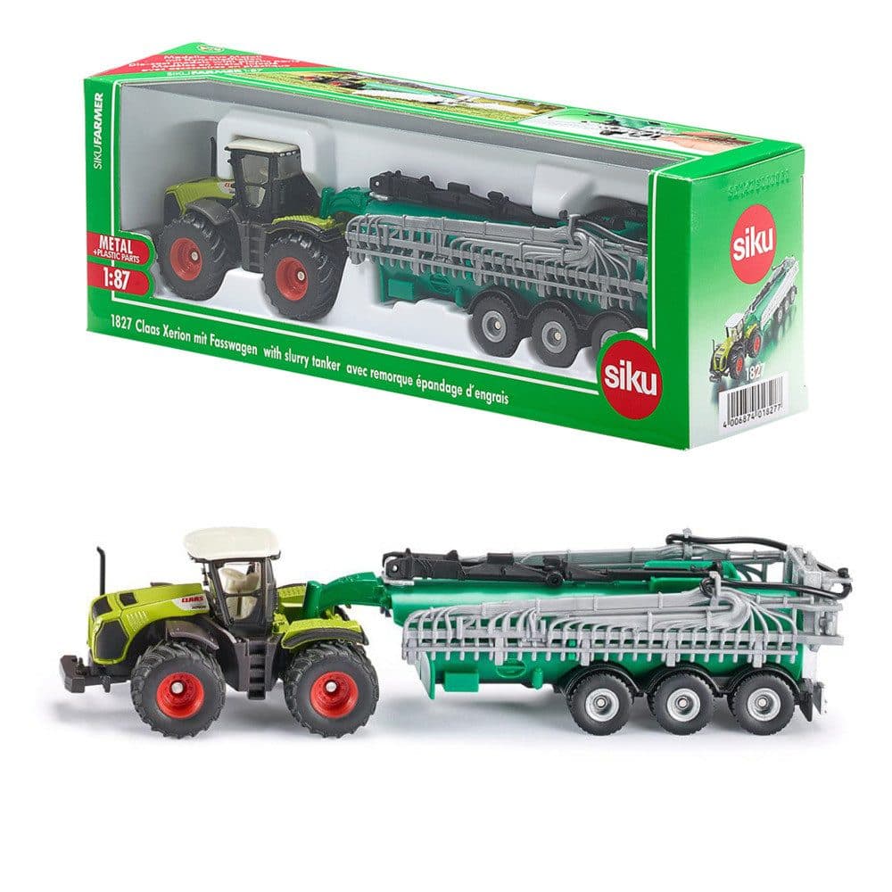 SIEPER Modelltraktor Claas Xerion mit Fasswagen 1:87 Grün - Bild 2