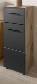 Inn.Furn Badkommode Cover Bad Unterschrank Schwarz Matt und Eiche Bild 2