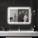HOMCOM LED Badspiegel mit Bluetooth und Beleuchtung Silber Bild 2