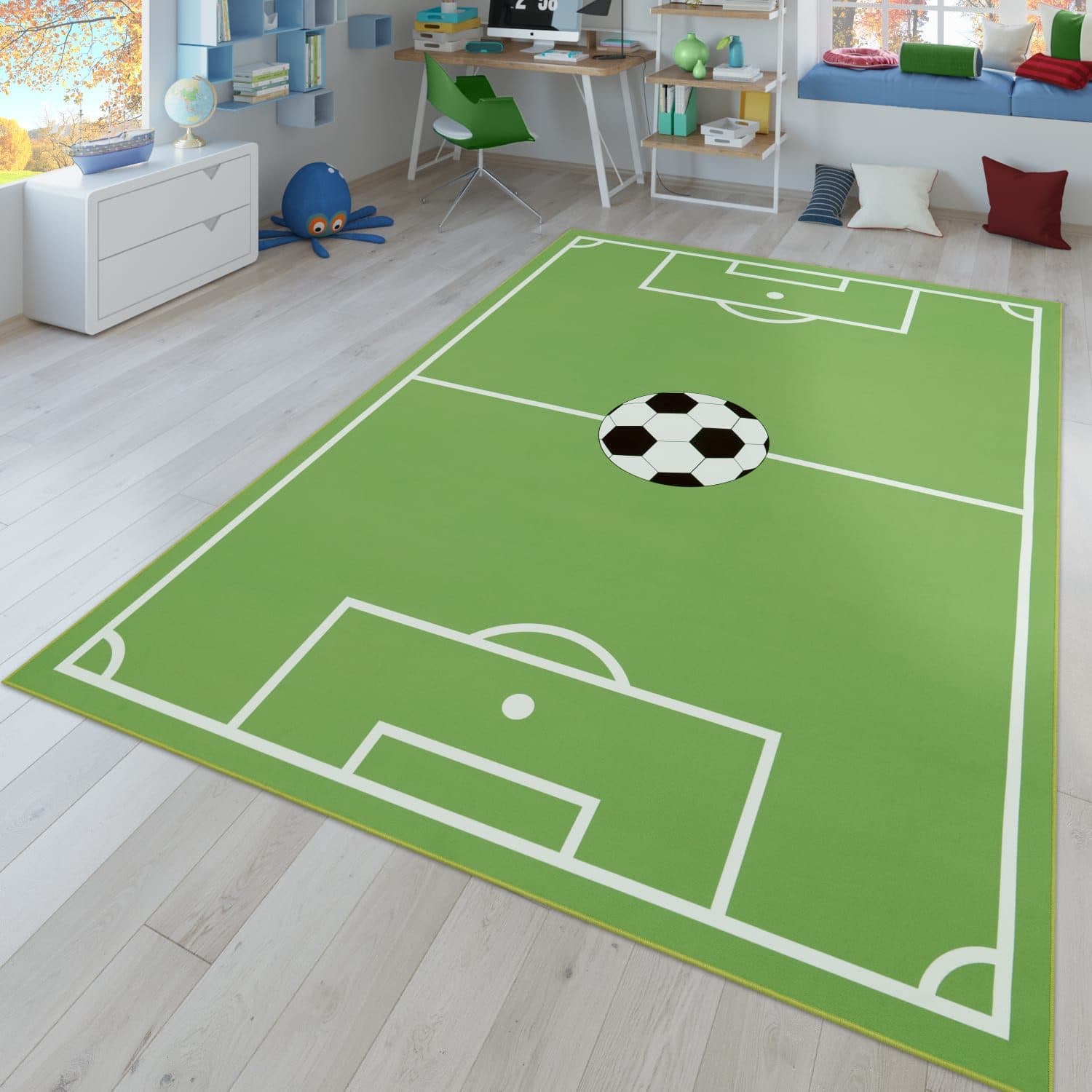 TT Home Kinderzimmer Teppich Grün Polyamid Kurzflor Rechteckig - Bild 2