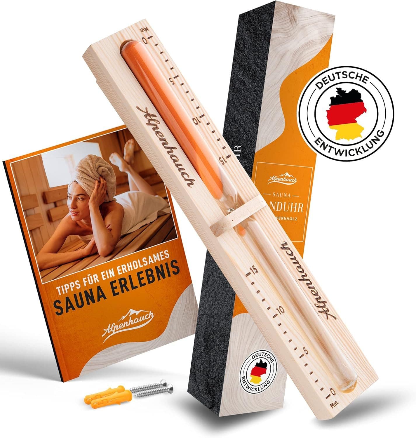 ALPENHAUCH Sauna-Sanduhr 15 Min. Naturholz mit Sicherheitsglas - Bild 2