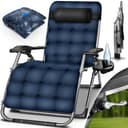 tillvex Gartenliege Klappbar 200 kg Navyblau mit Kopfkissen Bild 2